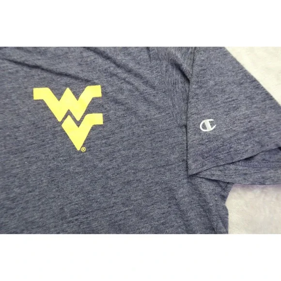 Champion West Virginia University Mountaineers T-Shirt Men's L Navy Blue WVU - Picture 3 of 10